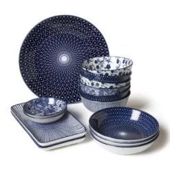 Schaaltje blue print - diamonds - ⌀14 cm