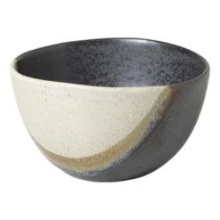 Schaaltje cortado groot - beige/zwart - ø15x6 cm
