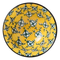 Schaaltje Leyla - geel/zwart - ø9.2x4.8 cm