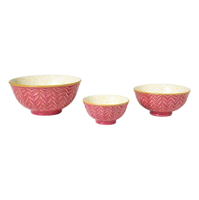 Schaaltje Lilly groot - geel/roze - ø15.8x7.3 cm