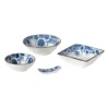 Schaaltje Mico bloemen klein - blauw/wit - ø8x3 cm
