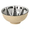 Schaaltje middel Bente - beige/zwart - ø12x5.8 cm