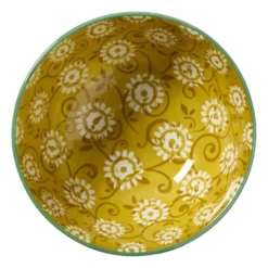 Schaaltje middel Bianca - geel/blauw - ø12x5.8 cm