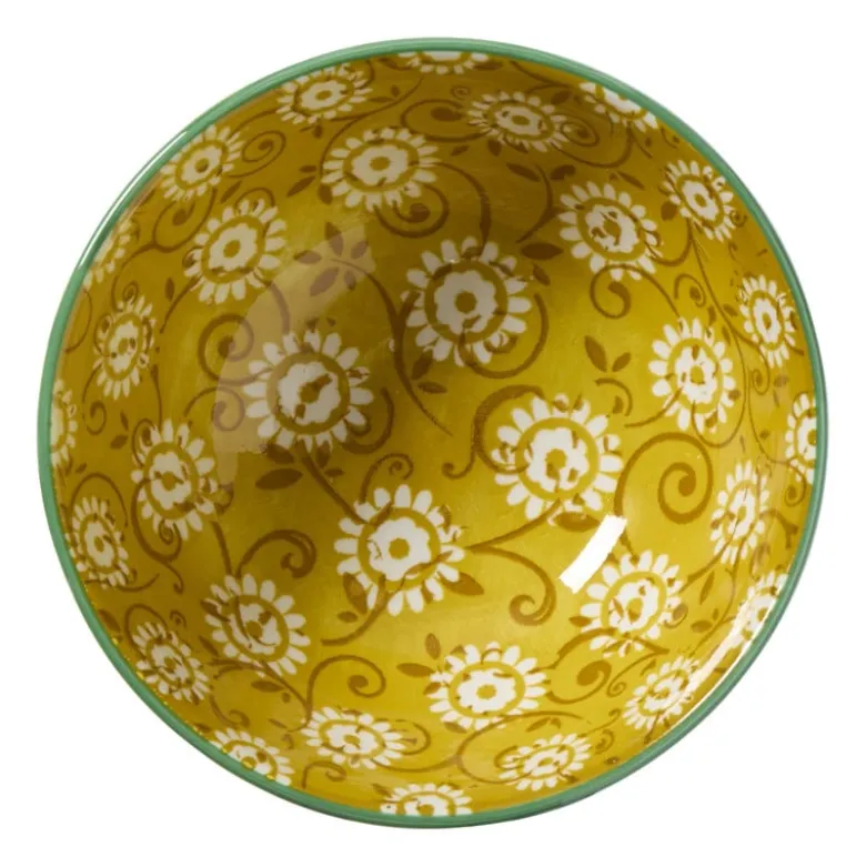 Schaaltje middel Bianca - geel/blauw - ø12x5.8 cm