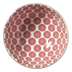 Schaaltje Mirna bloem klein - rood/wit - ø12x5.8 cm