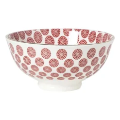 Schaaltje Mirna bloem klein - rood/wit - ø12x5.8 cm