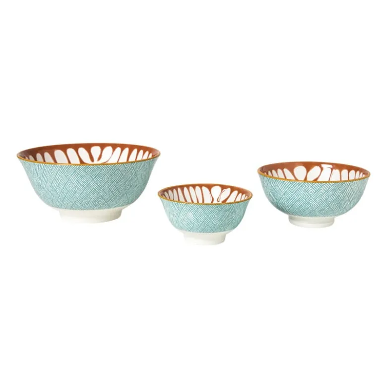Schaaltje Nane middel - oranje/blauw - ø12.3x5.8 cm