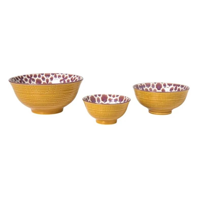 Schaaltje Nore groot - paars/geel - ø15.8x7.3 cm