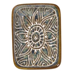 Schaaltje Nori rechthoekig - blauw/bruin - 2x10x7.5 cm