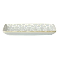 Schaaltje Nori rechthoekig - lichtblauw/wit - 2x20.5x11 cm