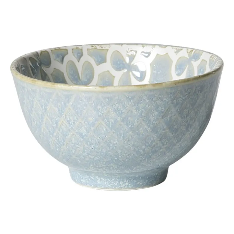 Schaaltje Nori rond - lichtblauw/wit - ø10.5x5.8 cm