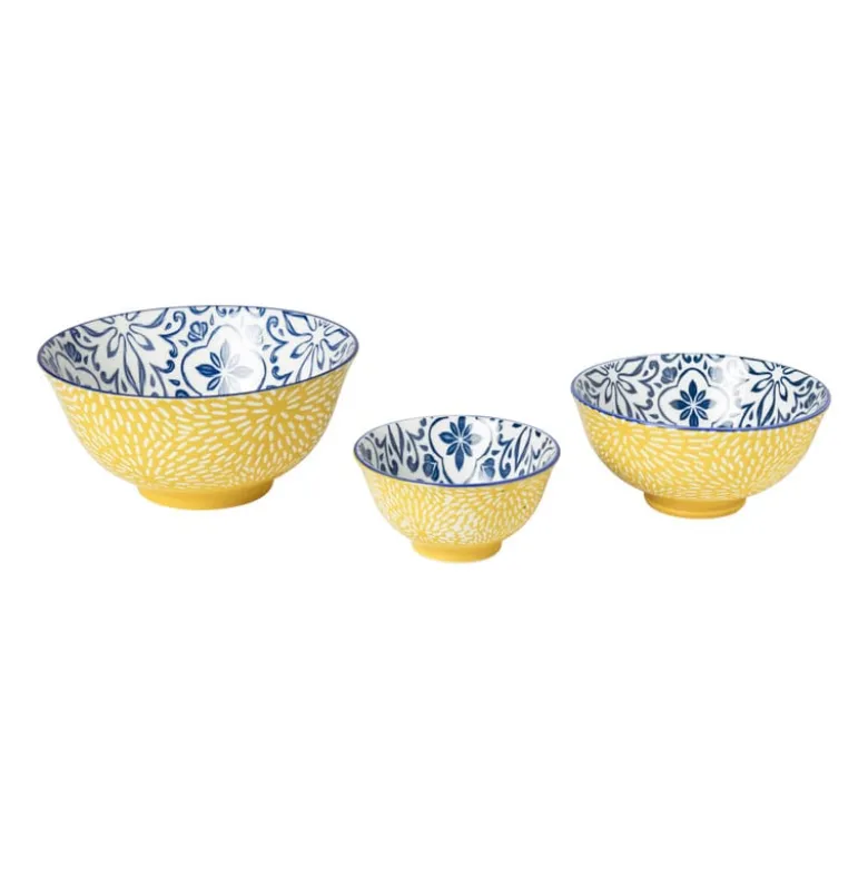 Schaaltje Sen - blauw/geel - ø15.8x7.3 cm