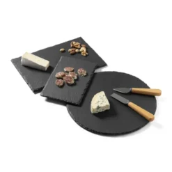 Serveerplateau leisteen rond - grijs - ø30 cm