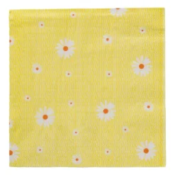 Servet bloem - geel/oranje - set van 12 - 33x33 cm