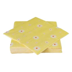 Servet bloem - geel/oranje - set van 12 - 33x33 cm