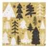 Servet kerstbomen - goud - 33x33 cm