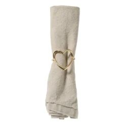 Servetring hart - goudkleurig - ø4 cm