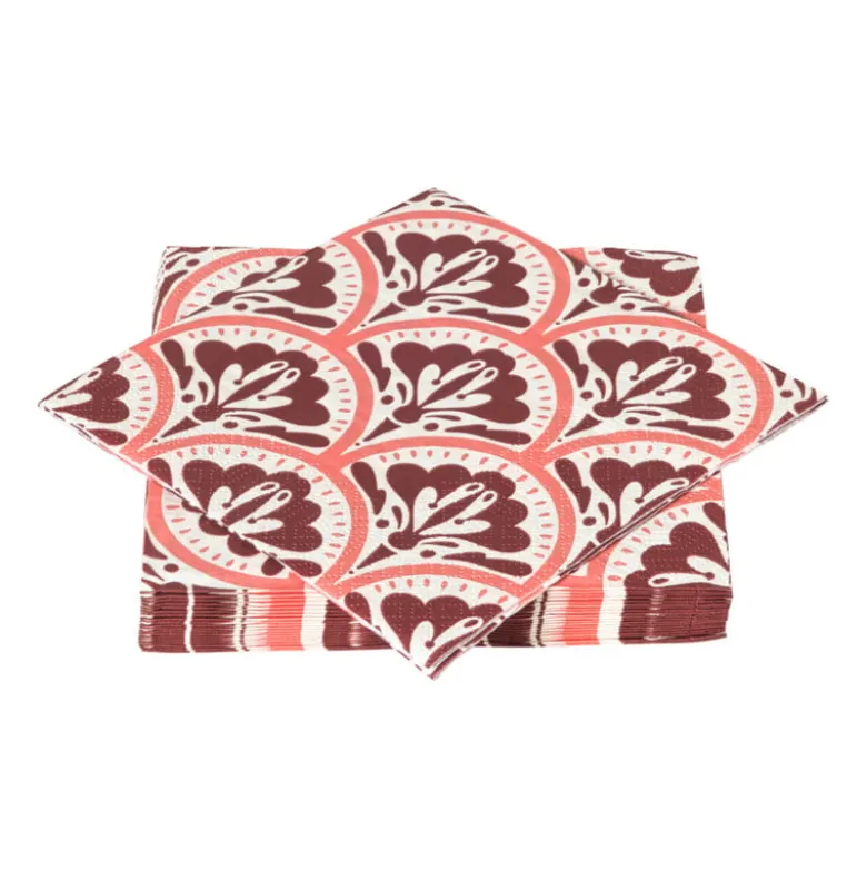 Servetten artdeco bloem - 33x33 cm - set van 20