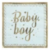 Servetten baby boy - blauw/goudkleurig - set van 8