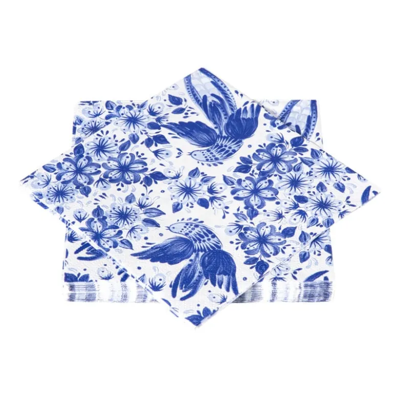Servetten blauwe vogel - 33x33 cm - set van 20