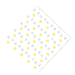Servetten bloem set van 12 - wit/roze/geel - papier - 33x33 cm