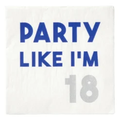 Servetten 18 jaar - blauw - set van 20