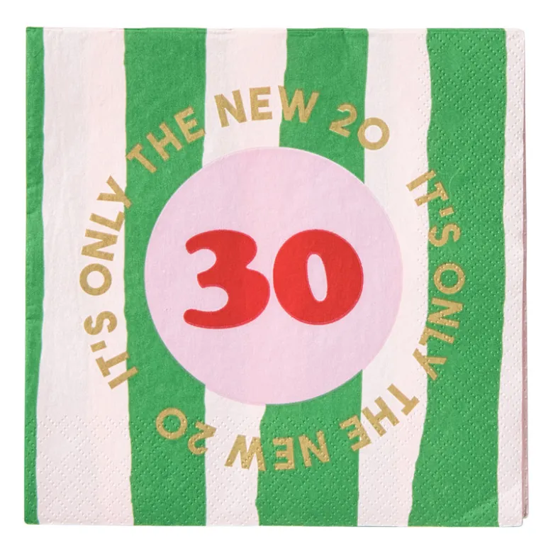 Servetten 30 jaar - groen - set van 20