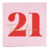 Servetten 21 jaar - rood - set van 20