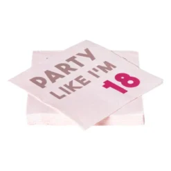 Servetten 18 jaar - roze - set van 20