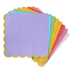 Servetten kartelrandje - multikleur - set van 16