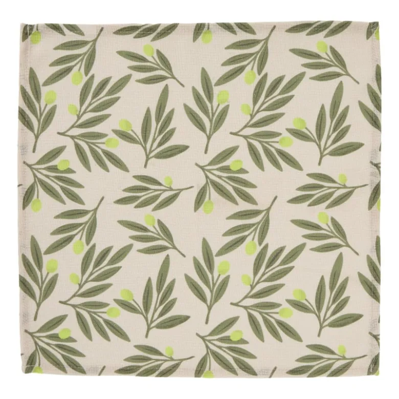 Servetten olijf/citroen - geel/groen - set van 2 - 40x40 cm
