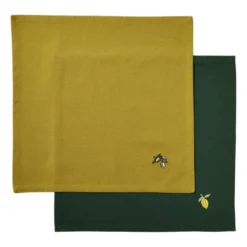 Servetten olijf en citroen - groen/geel - 40x40 cm