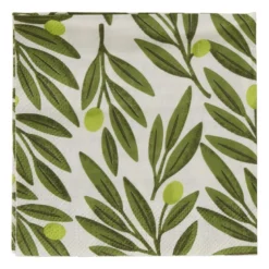 Servetten olijftak - groen - 24x24 cm - set van 20