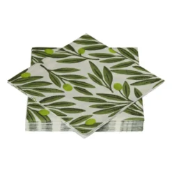 Servetten olijftak - groen - 33x33 cm - set van 20