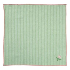 Servetten streep - groen/wit - set van 2 - 40x40 cm