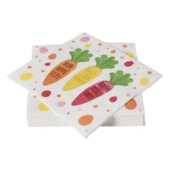 Servetten wortels - wit - 33x33 cm - set van 20