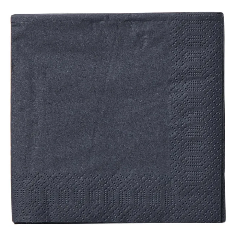 Servetten zwart - 24x24 cm - set van 20