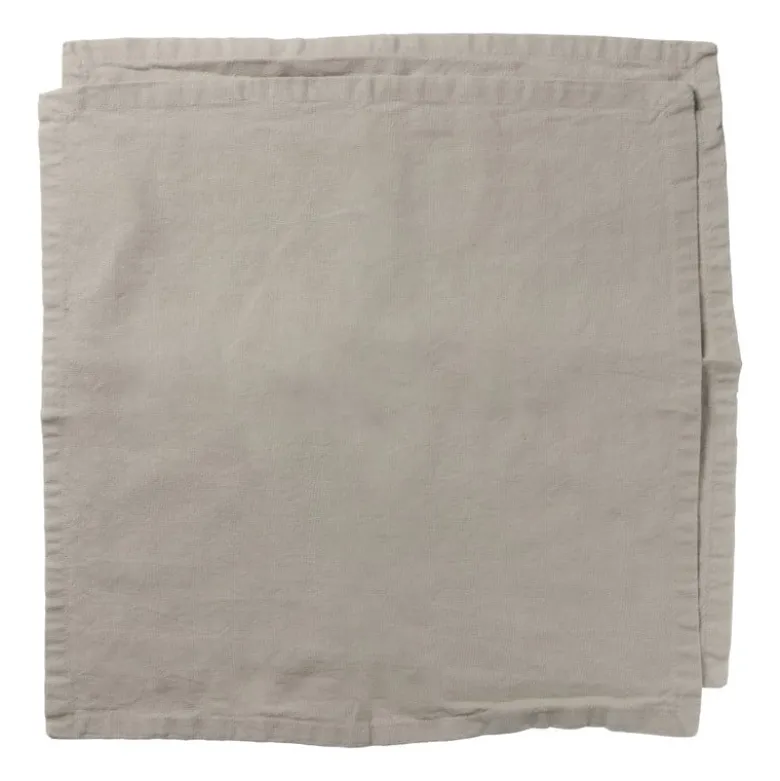 Servet zand - taupe - set van 2 - 40x40 cm