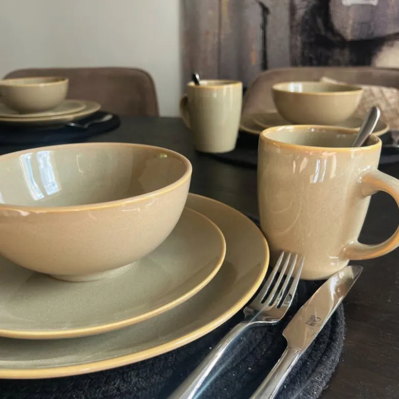 Serviesset - beige - 16-delig - 4 persoons - reactive glaze