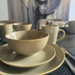 Serviesset - beige - 16-delig - 4 persoons - reactive glaze