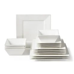 Serviesset - 16-delig - vierkant - wit - 4 persoons