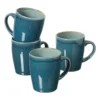 Serviesset reactive glaze - blauw - 16-delig