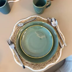 Serviesset reactive glaze - groen - 16-delig