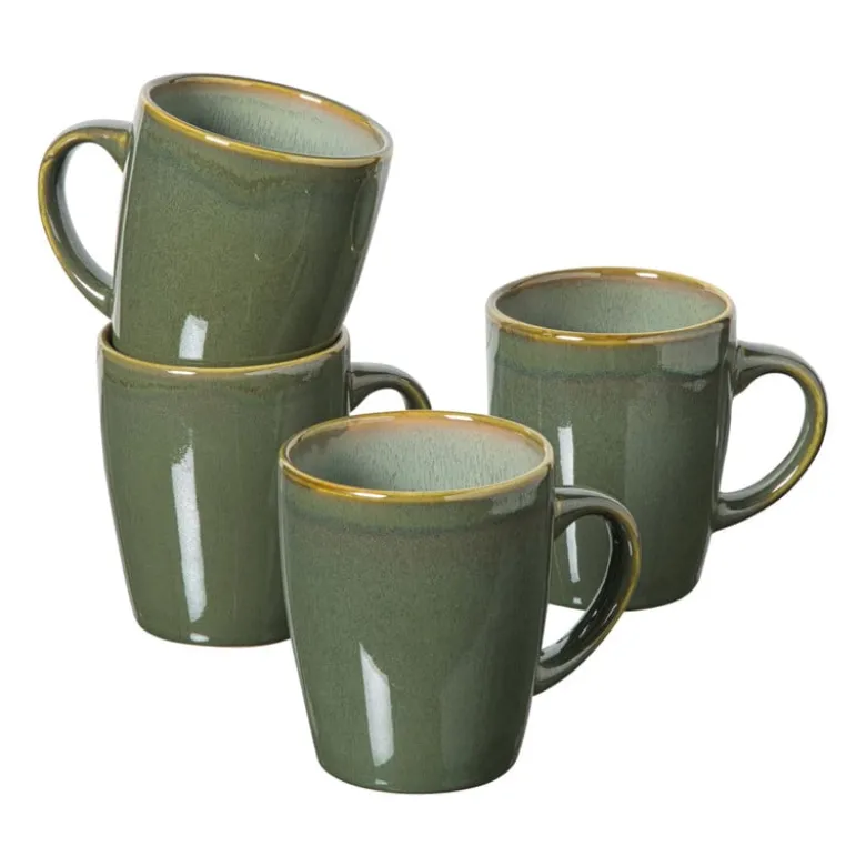 Serviesset reactive glaze - groen - 16-delig