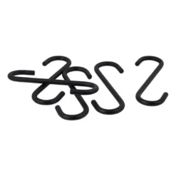 S-haken - zwart - set van 5