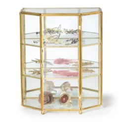 Sieradenkastje goud - glas - 18.5x12x23 cm