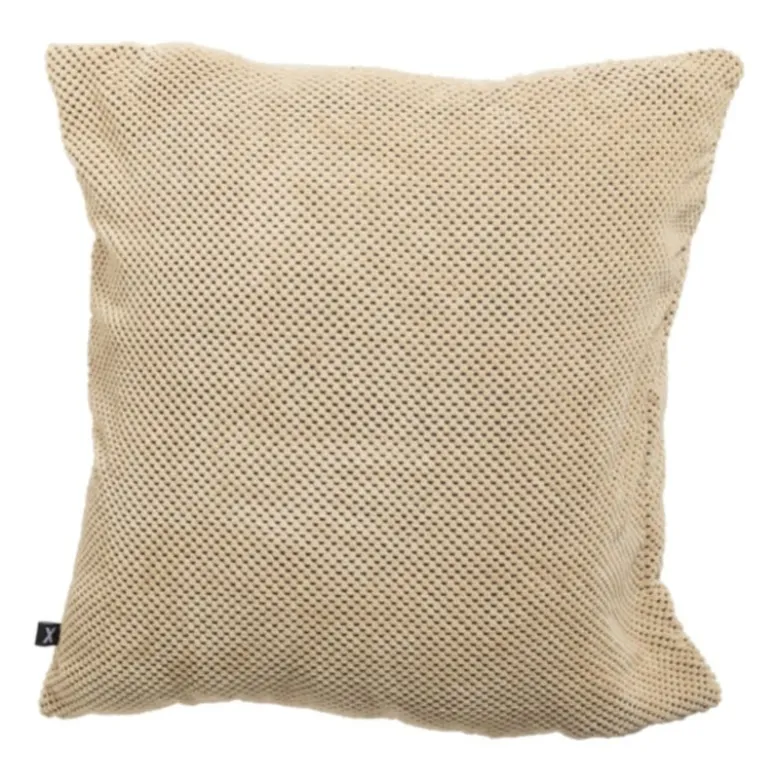 Sierkussen met blokjes - beige - 60x60 cm