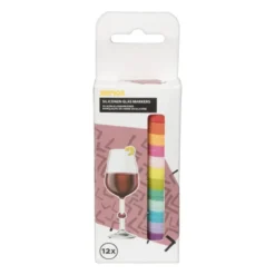 Siliconen glas markers - 12 stuks - ø1 cm