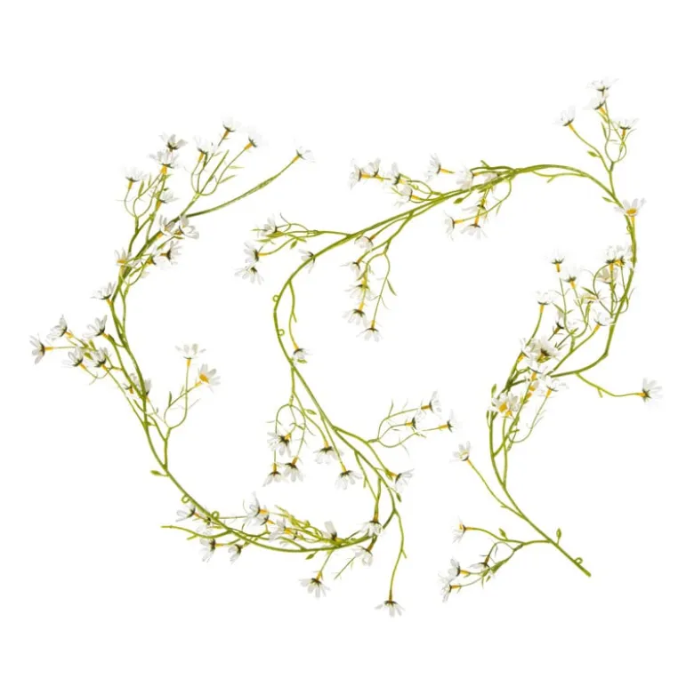 Slinger bloemen margriet - wit/geel - 210 cm