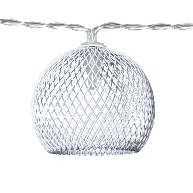 Slinger met 10 solar lampjes - zwart - 380 cm